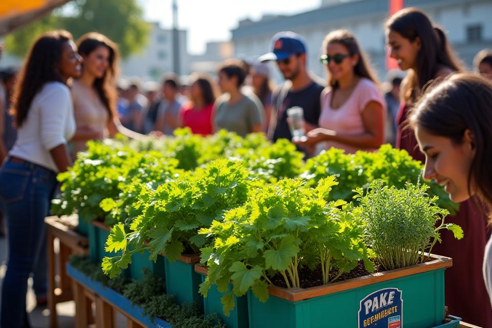 Huertos móviles y pop-up farms en eventos urbanos